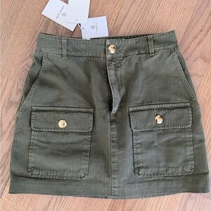 Anine bing Olive Green Skirt with Pockets